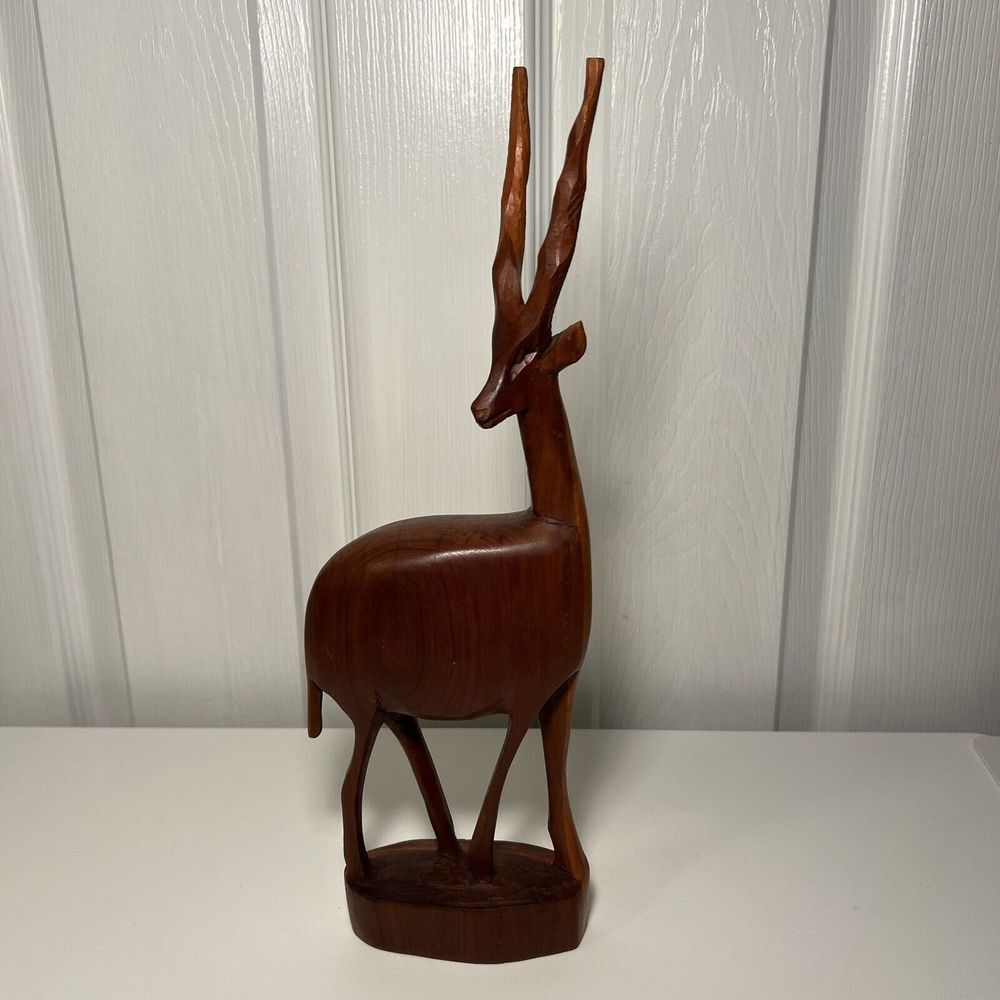Twisted Antler Wooden Antelope/ Gazelle Vintage, Kenya Hand Carved‎